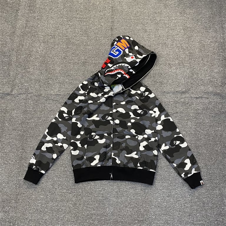 BAPE Double Shark Full Zip Hoodie Camo - 12