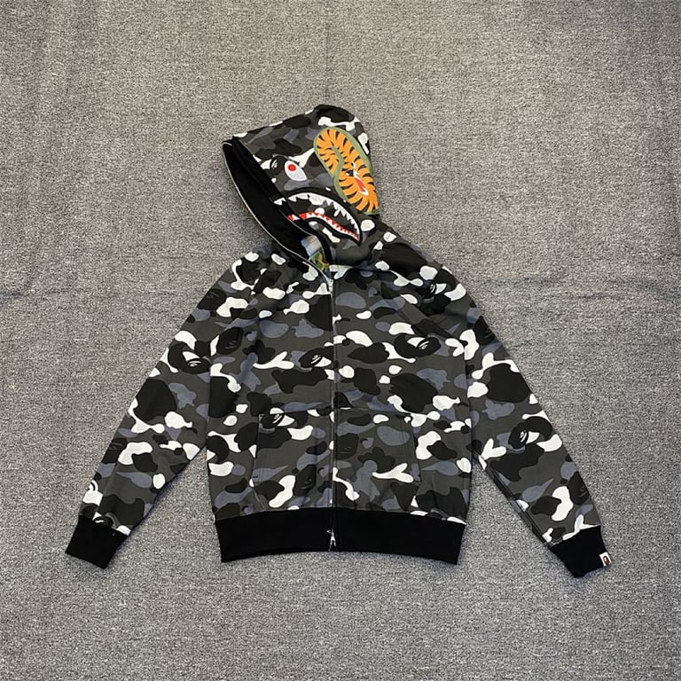 BAPE Double Shark Full Zip Hoodie Camo - 13