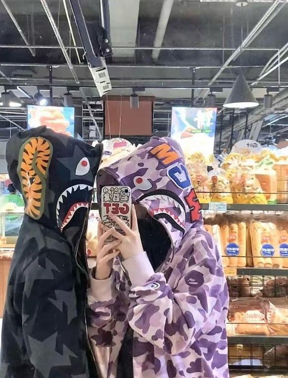 BAPE Color Camo Shark Full Zip Hoodie Purple - 11