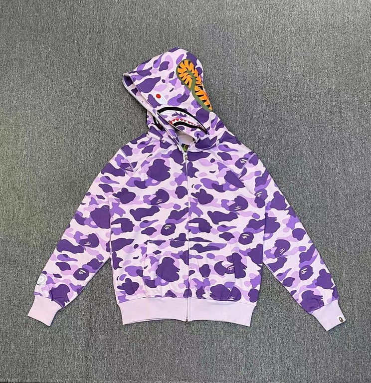 BAPE Color Camo Shark Full Zip Hoodie Purple - 3