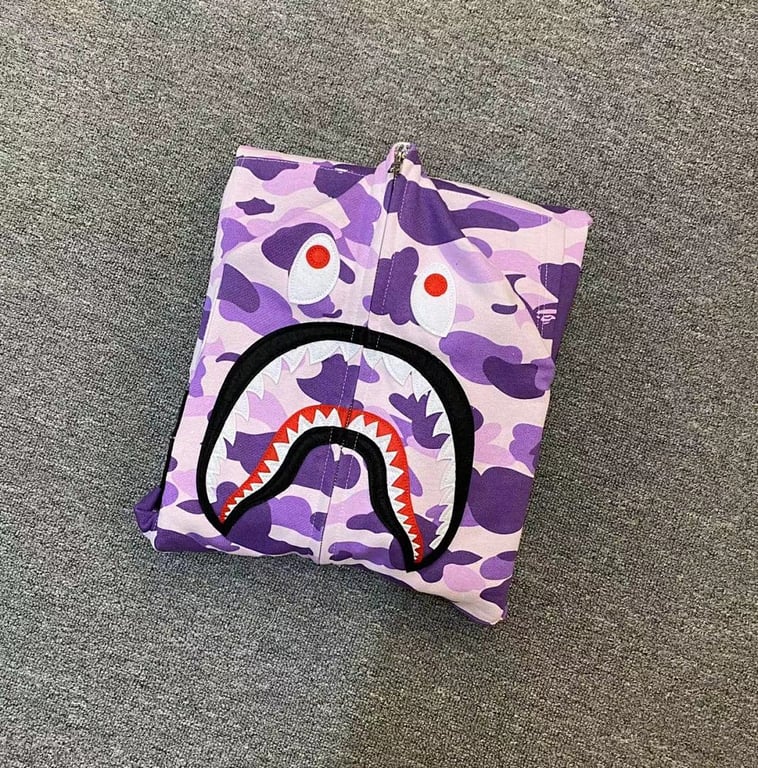 BAPE Color Camo Shark Full Zip Hoodie Purple - 4