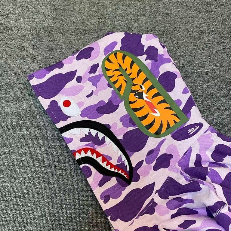 BAPE Color Camo Shark Full Zip Hoodie Purple - 6