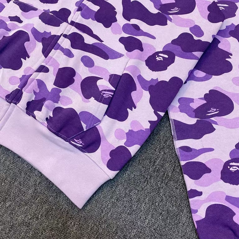 BAPE Color Camo Shark Full Zip Hoodie Purple - 7