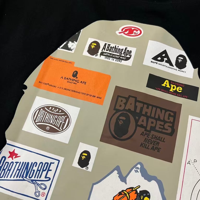 BAPE Multi Logo Ape Head Graphic Tee - 14