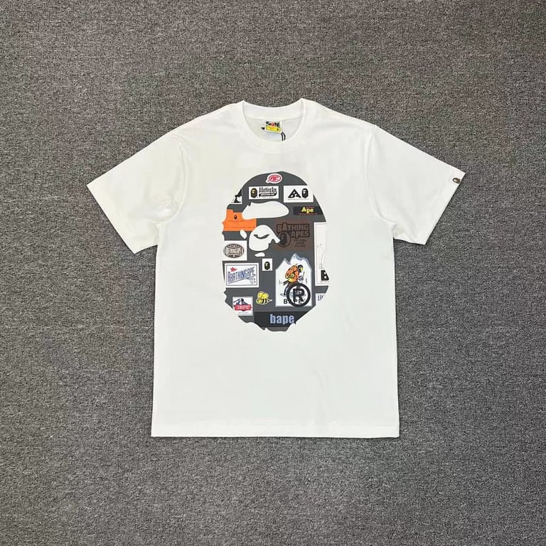 BAPE Multi Logo Ape Head Graphic Tee - 4