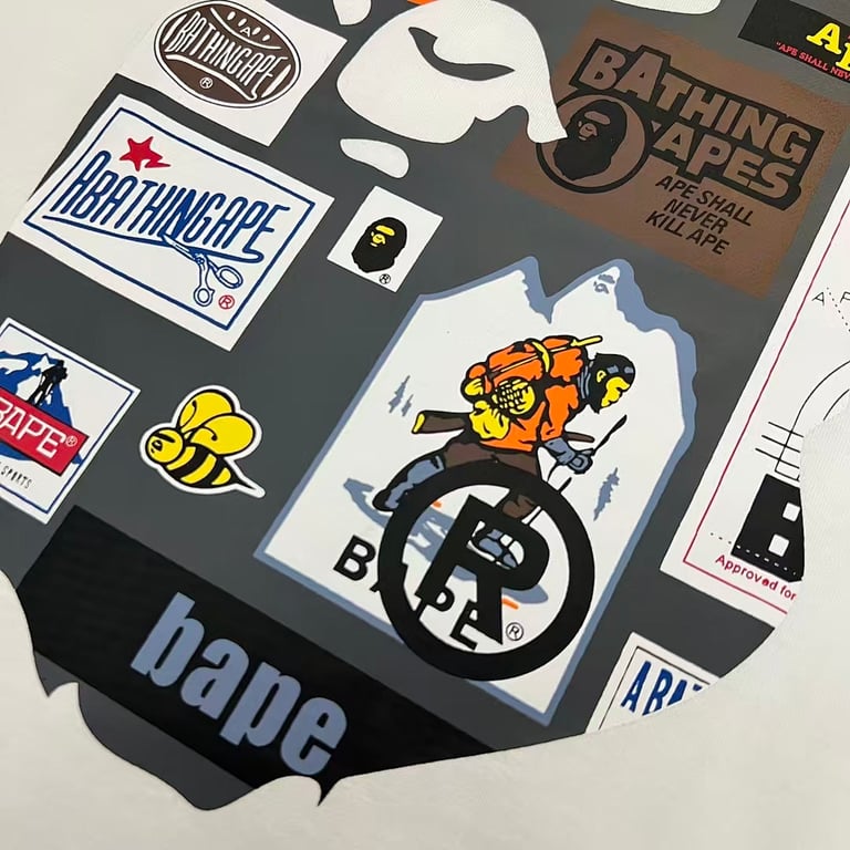 BAPE Multi Logo Ape Head Graphic Tee - 7