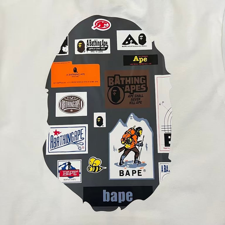BAPE Multi Logo Ape Head Graphic Tee - 8