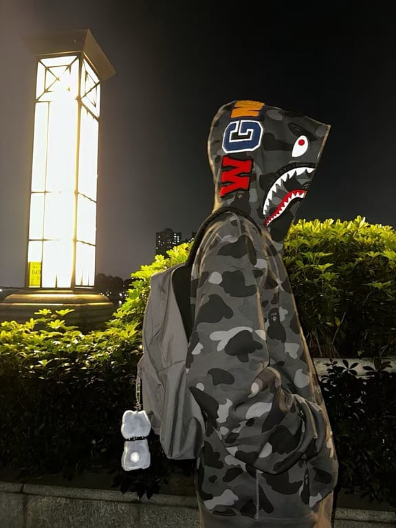 BAPE Shark Full Zip Camo Hoodie - 11