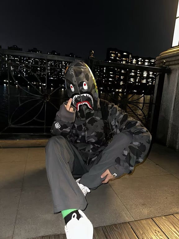 BAPE Shark Full Zip Camo Hoodie - 12