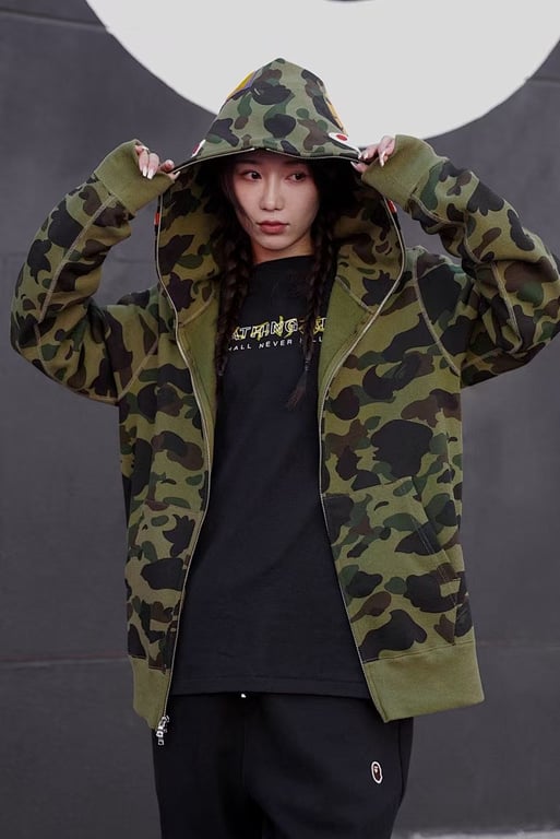 BAPE Shark Full Zip Camo Hoodie - 30