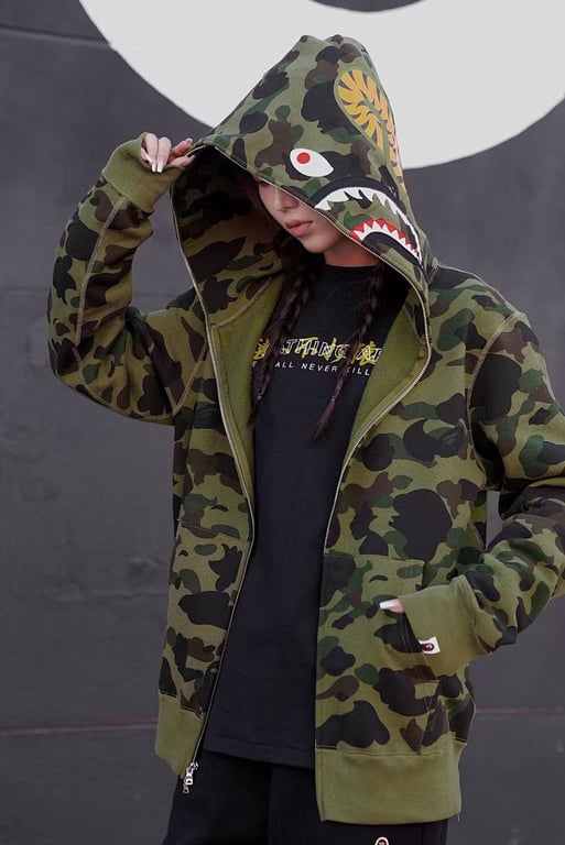 BAPE Shark Full Zip Camo Hoodie - 31