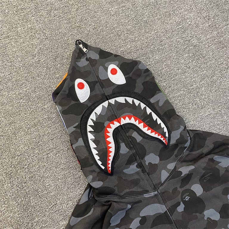 BAPE Shark Full Zip Camo Hoodie - 5