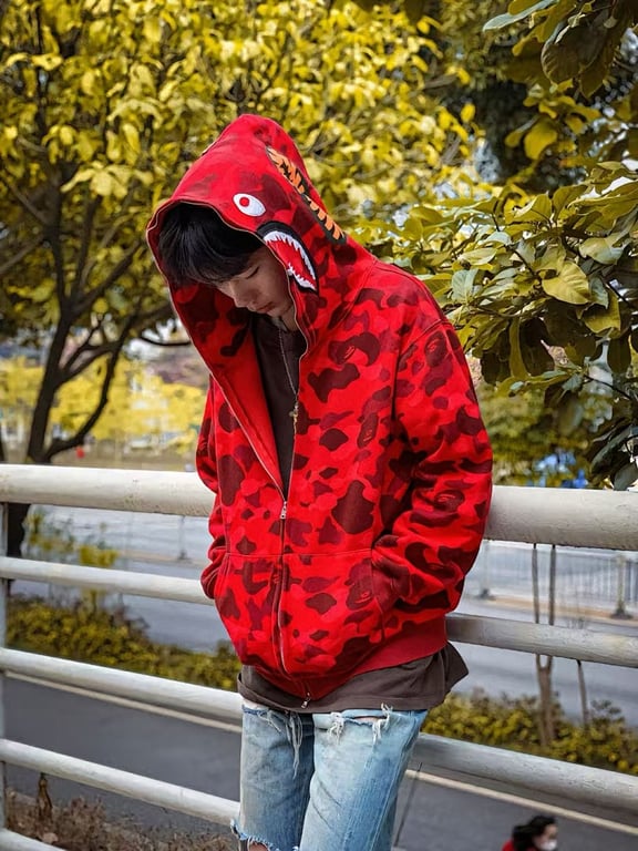 BAPE Shark Full Zip Camo Hoodie - 57