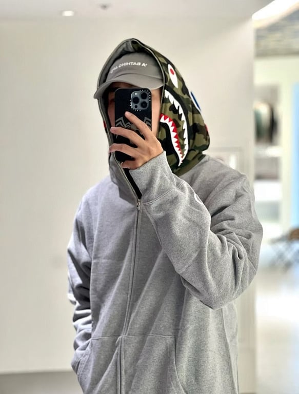 BAPE Shark Full Zip Hoodie Camo Detail - 11