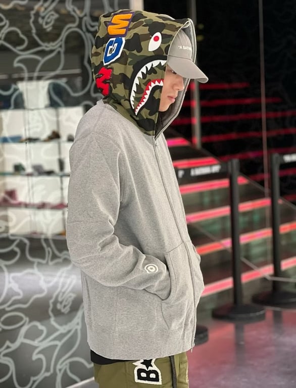 BAPE Shark Full Zip Hoodie Camo Detail - 13