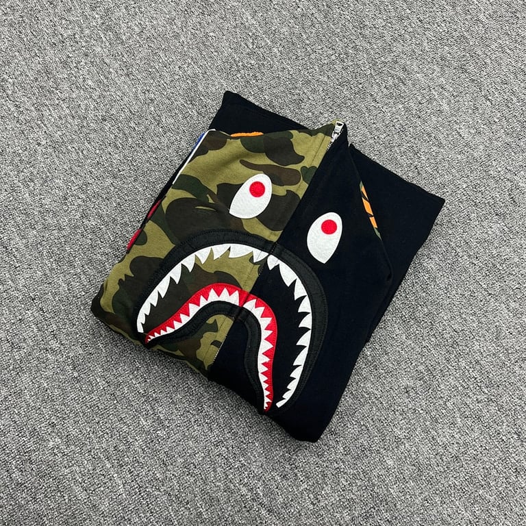 BAPE Shark Full Zip Hoodie Camo Detail - 17