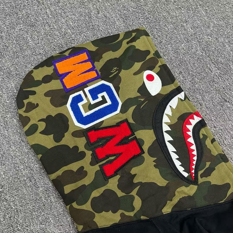 BAPE Shark Full Zip Hoodie Camo Detail - 18