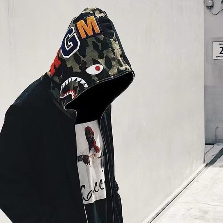 BAPE Shark Full Zip Hoodie Camo Detail - 24