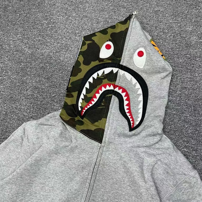 BAPE Shark Full Zip Hoodie Camo Detail - 5