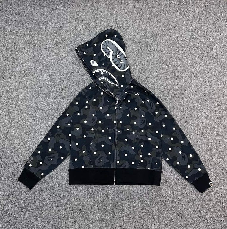 BAPE Shark Polka Dot Camo Full Zip Hoodie - 2