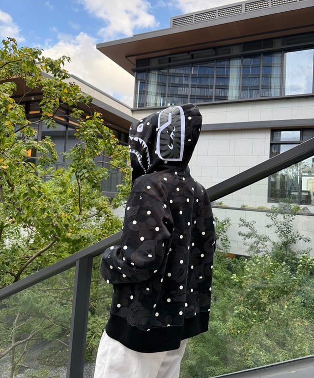 BAPE Shark Polka Dot Camo Full Zip Hoodie - 13