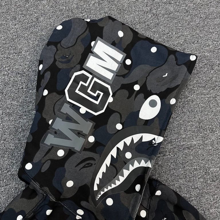 BAPE Shark Polka Dot Camo Full Zip Hoodie - 6