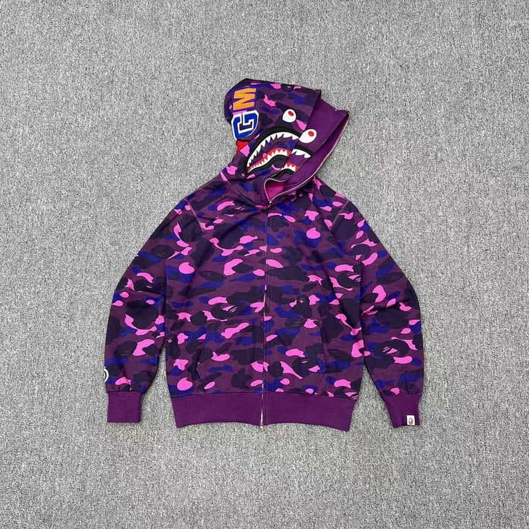 BAPE Double Hat Shark Full Zip Hoodie - 2