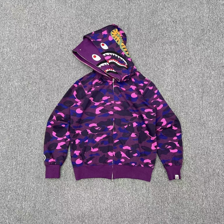 BAPE Double Hat Shark Full Zip Hoodie - 3