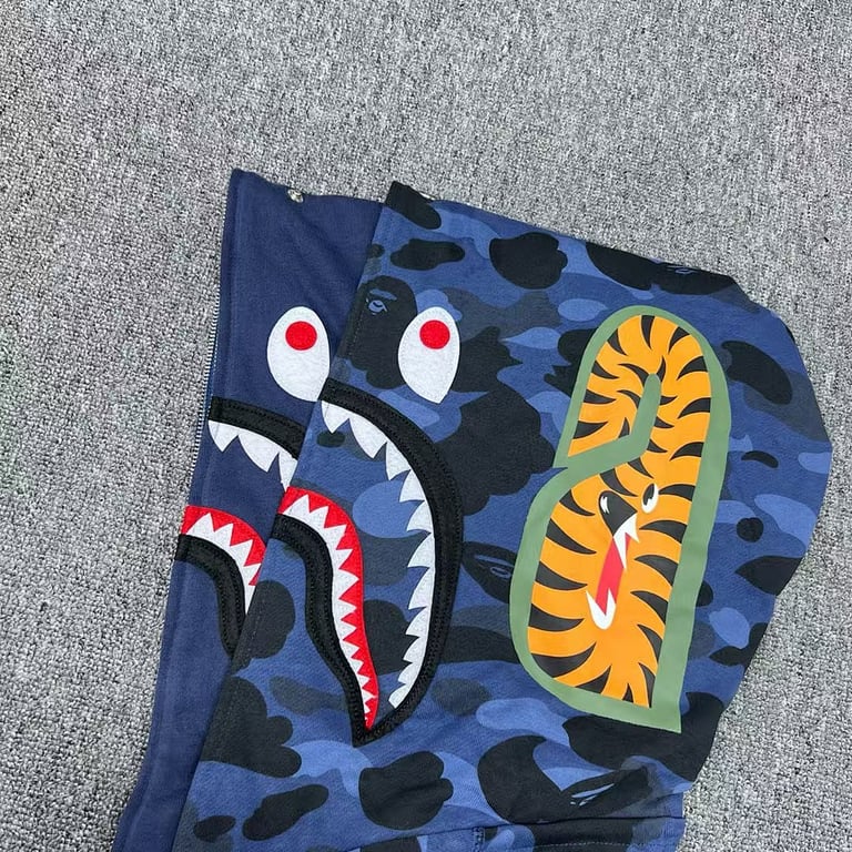 BAPE Double Hat Shark Full Zip Hoodie - 23