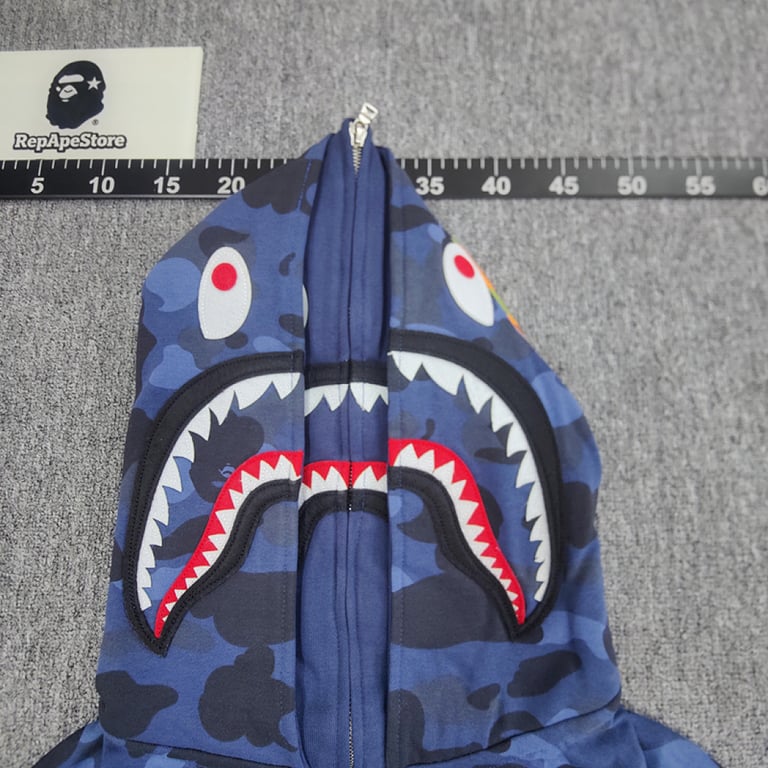 BAPE Double Hat Shark Full Zip Hoodie - 34