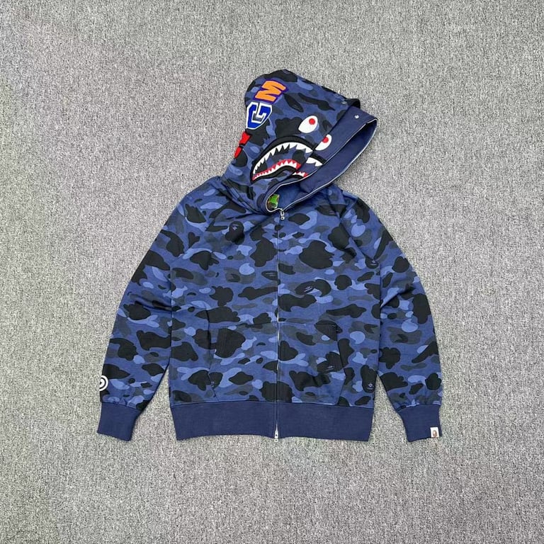 BAPE Double Hat Shark Full Zip Hoodie - 5