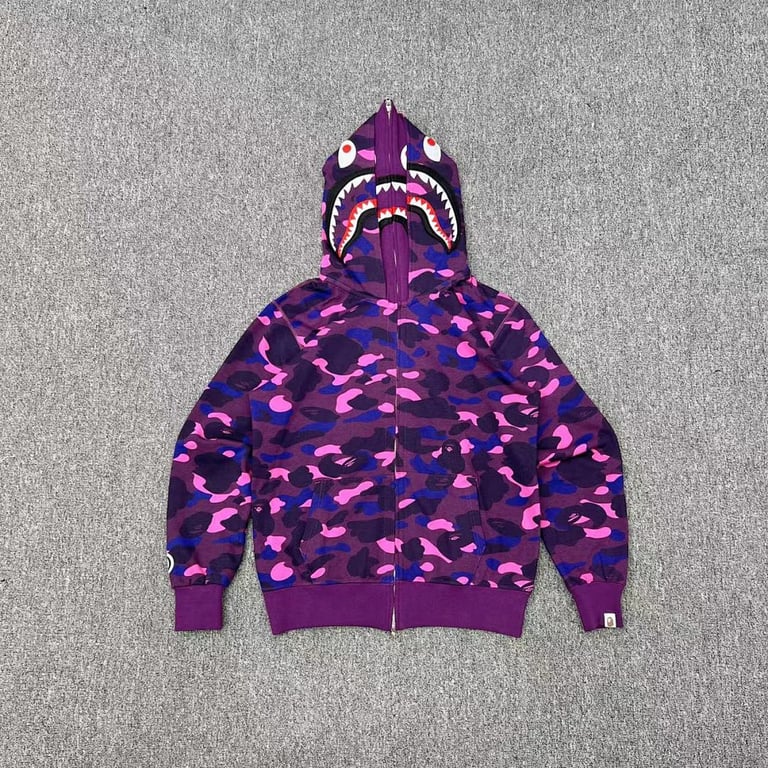 BAPE Double Hat Shark Full Zip Hoodie - 10