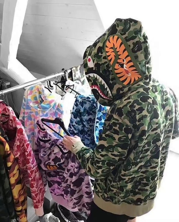 BAPE Shark Full Zip Camo Hoodie - 11