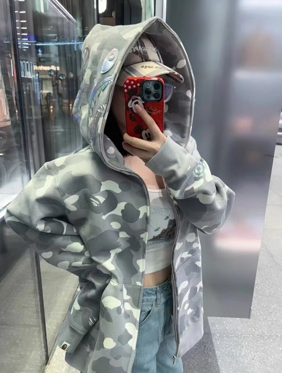 BAPE Shark Full Zip Camo Hoodie - 18