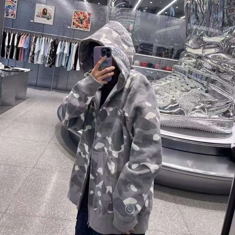 BAPE Shark Full Zip Camo Hoodie - 25