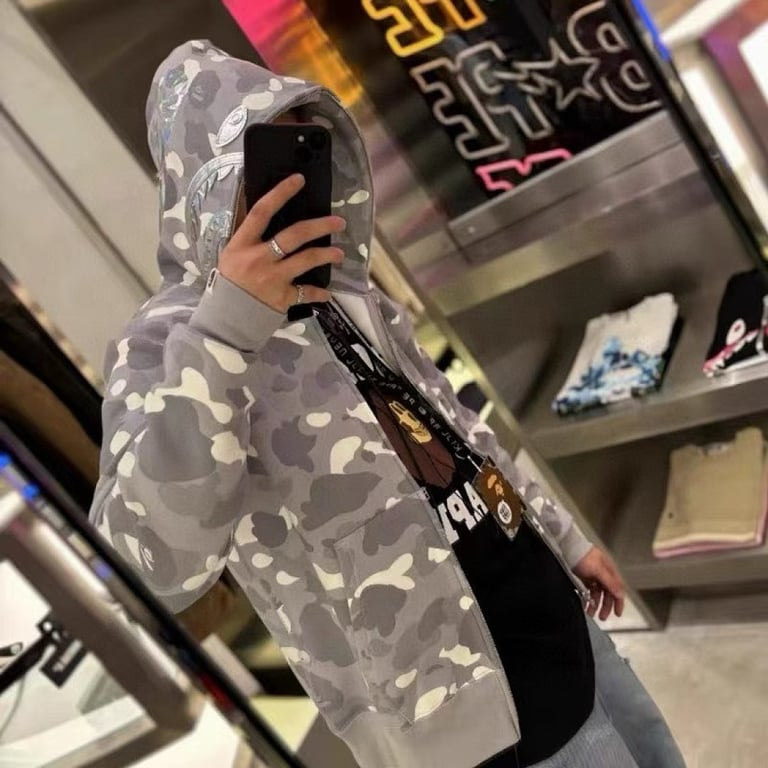 BAPE Shark Full Zip Camo Hoodie - 26