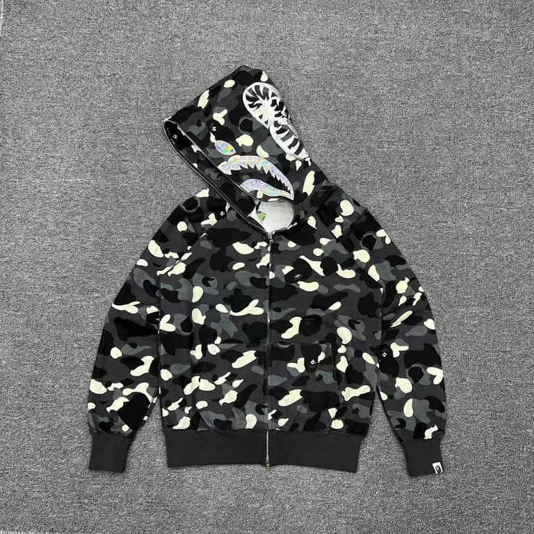 BAPE Shark Full Zip Camo Hoodie - 4