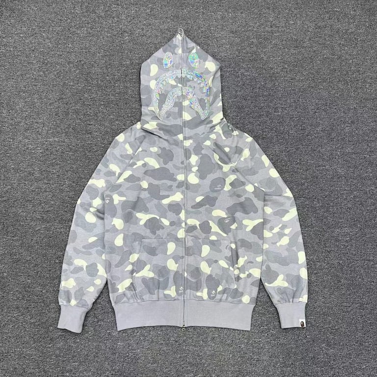 BAPE Shark Full Zip Camo Hoodie - 5