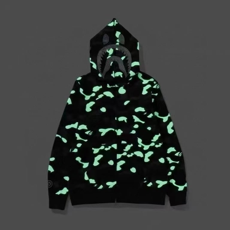 BAPE Shark Full Zip Camo Hoodie - 8