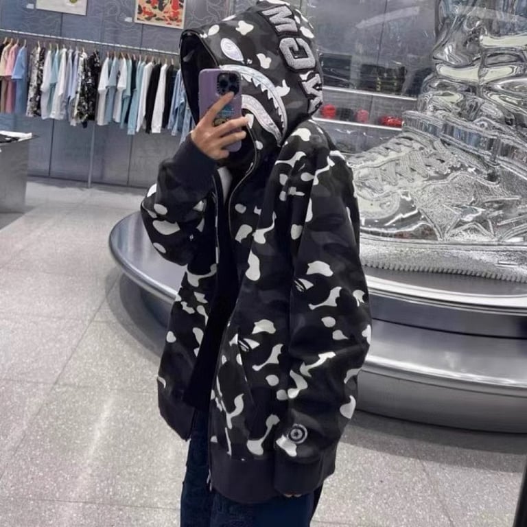 BAPE Shark Full Zip Camo Hoodie - 9