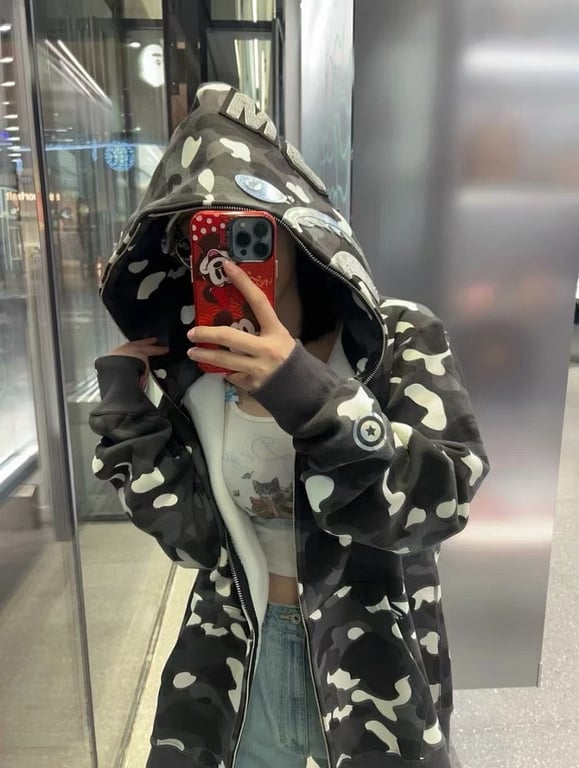 BAPE Shark Full Zip Camo Hoodie - 10