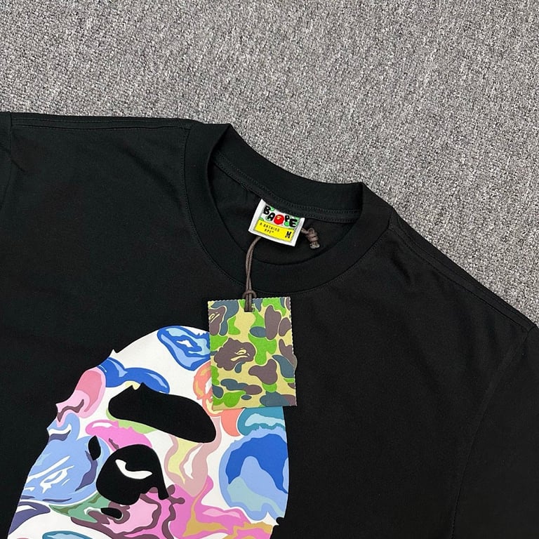 BAPE Marbled Ape Head Graphic Tee - 4