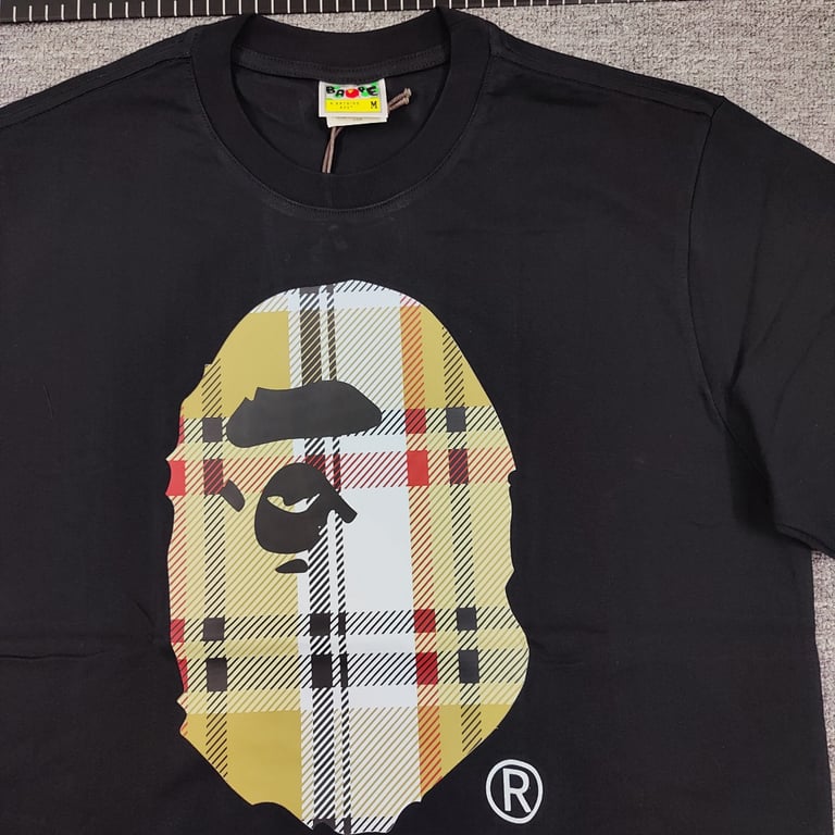BAPE Check Ape Head Graphic Tee - 15