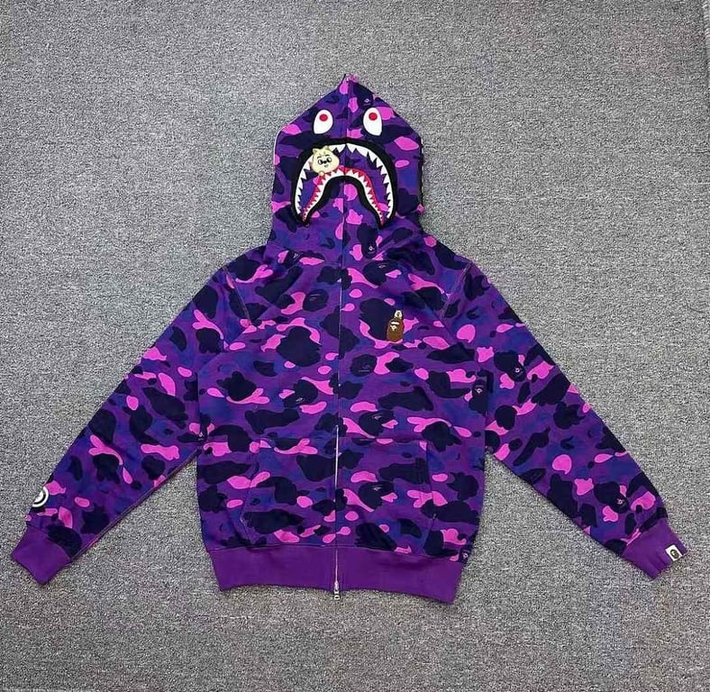 BAPE Camo Shark Full Zip Hoodie SEO ART - 16