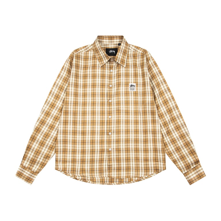 Stüssy SS24 DAN Washed Cotton Plaid Long-Sleeve Shirt - 3