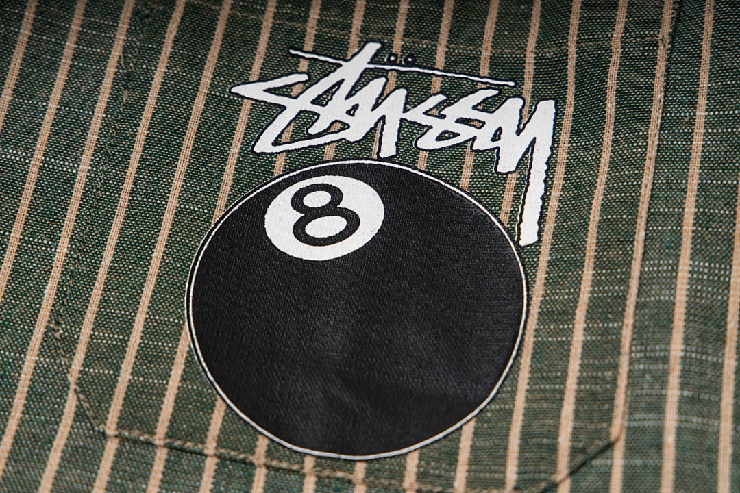 Stüssy 8-Ball Striped Short Sleeve Shirt Green - 11