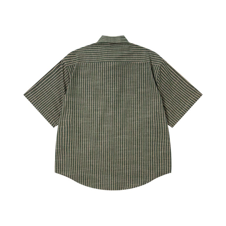 Stüssy 8-Ball Striped Short Sleeve Shirt Green - 4