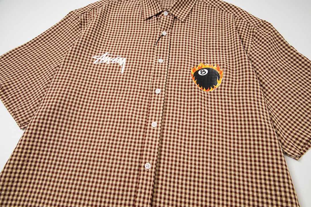 Stüssy 8-Ball Gingham Short Sleeve Shirt - 16