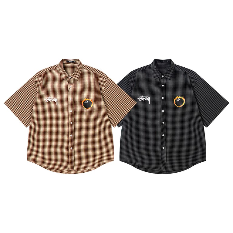 Stüssy 8-Ball Gingham Short Sleeve Shirt - 3