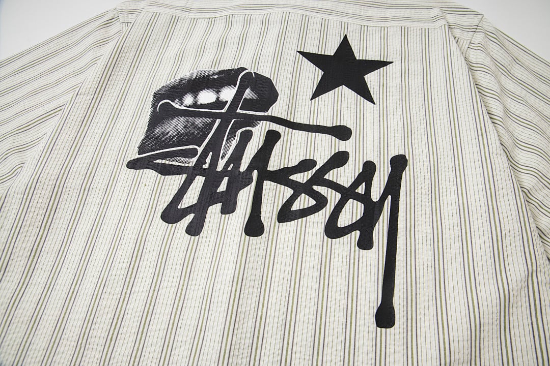 Stüssy Striped Short Sleeve Shirt Apricot - 11